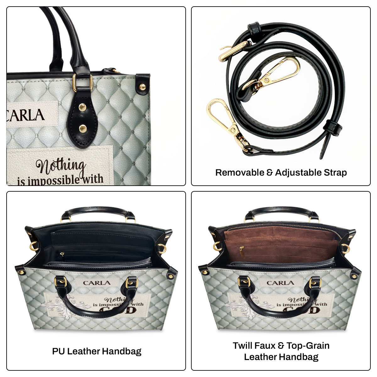 Faith-Inspired - Personalized Leather Handbag GMJSLB200089