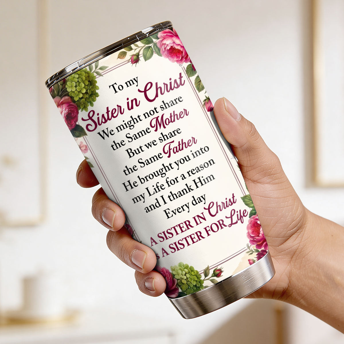 Sister in Christ - Personalized Stainless Steel Tumbler