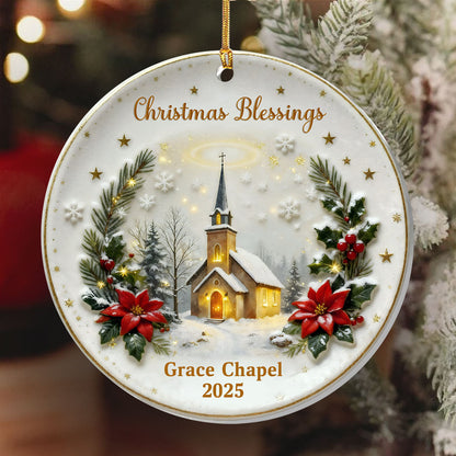 Christmas Blessings - Personalized Acrylic Ornament - Gift for Family GOJS10295