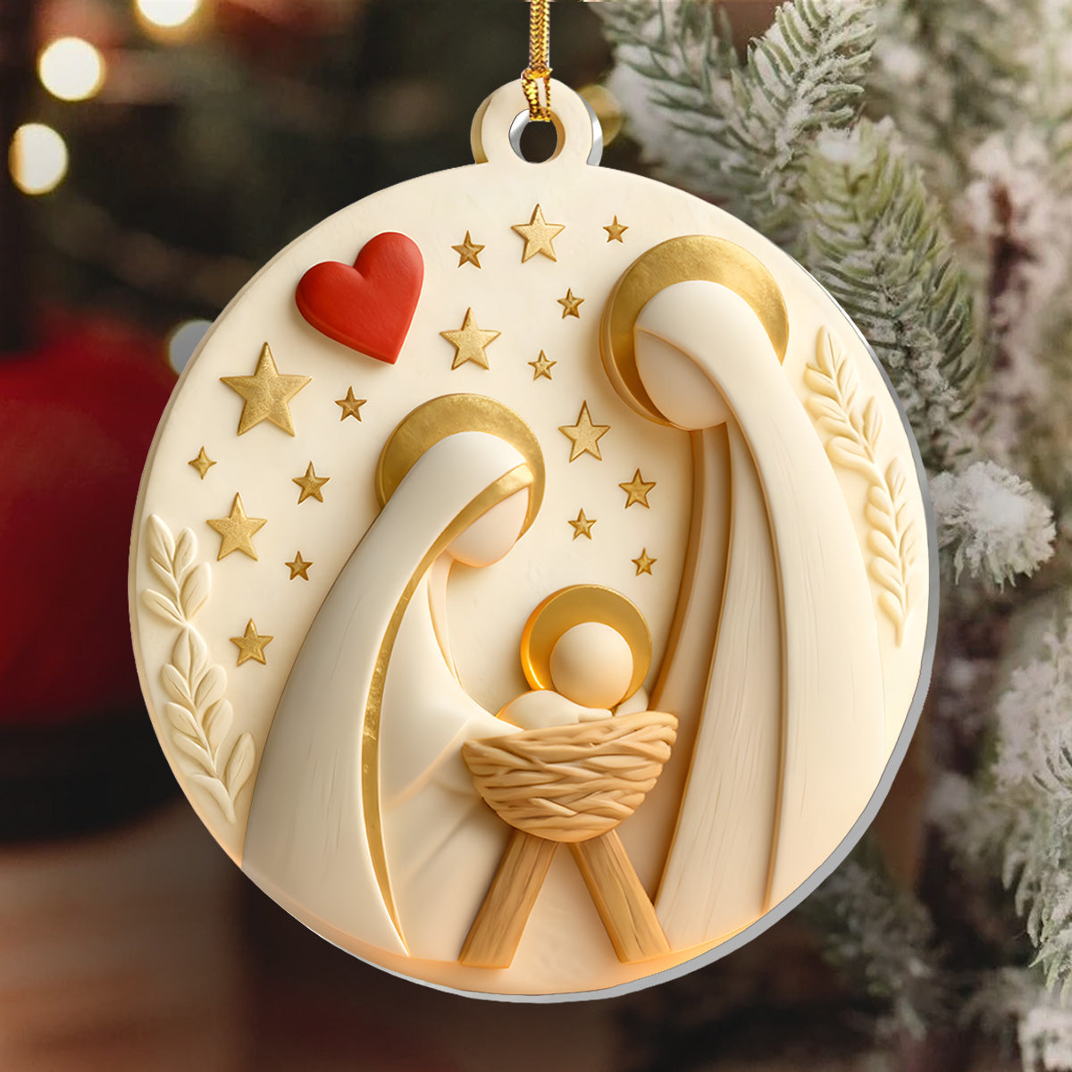 Holy Family Peace - Acrylic Ornament - Christian Home Decor GOJS10298