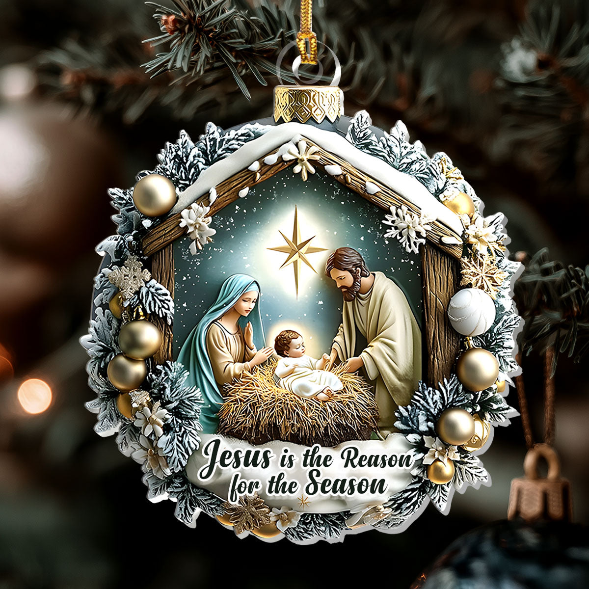 Christ Our Reason - Acrylic Ornament - Christian Faith Keepsake GOJS10300