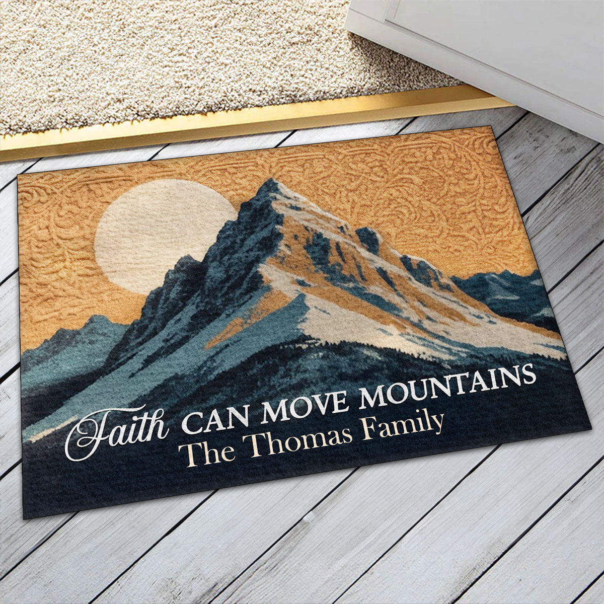 Faith Can Move Mountains - Personalized Doormat GDMJS10020