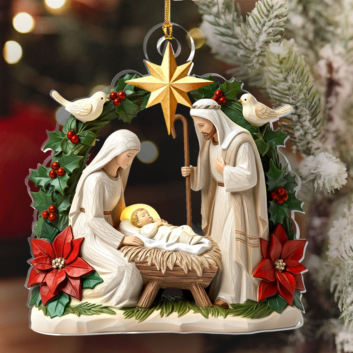 Jesus Is The Reason - Acrylic Ornament - Christian Holiday Decor GOJS10301