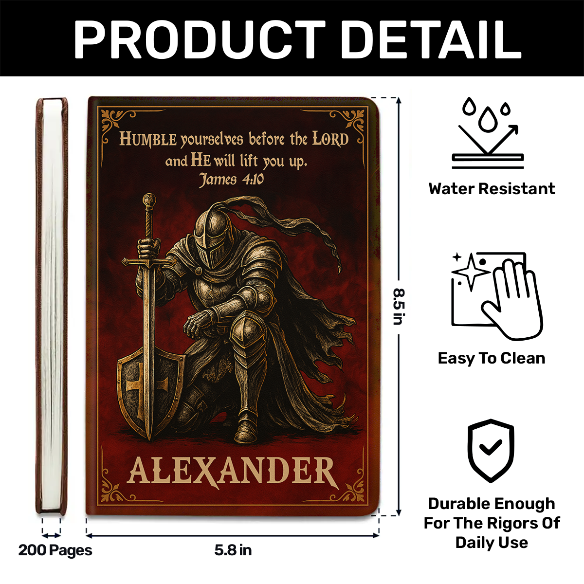 Humble Yourselves Before The Lord - Personalized Leather Notebook GMJSNB200092