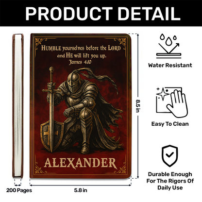 Humble Yourselves Before The Lord - Personalized Leather Notebook GMJSNB200092
