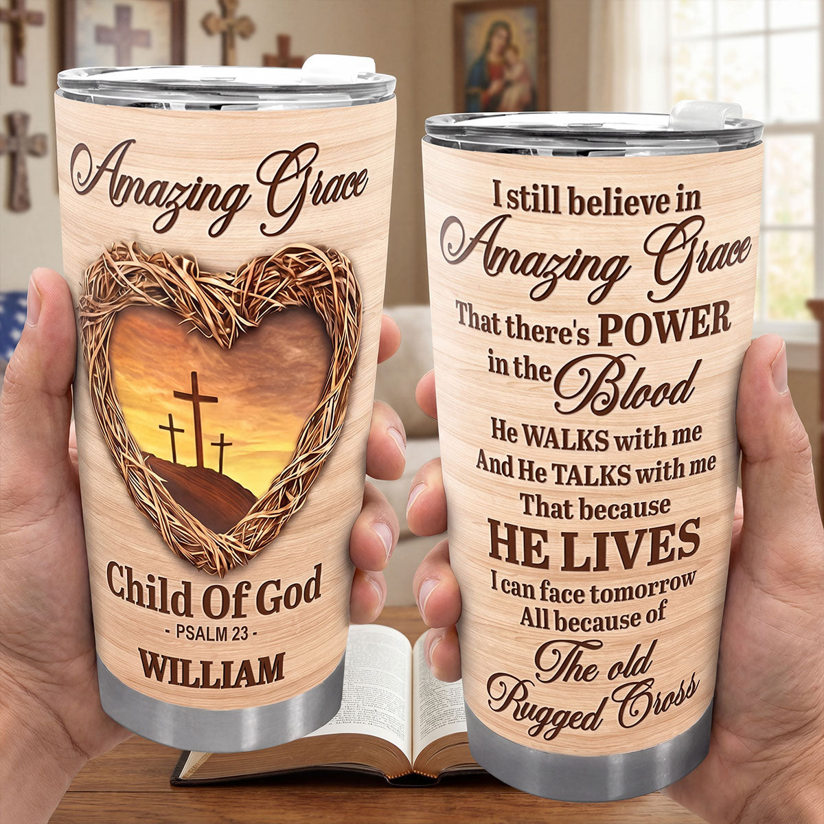 Faith-Inspired Dad Gift - Personalized Stainless Steel Tumbler