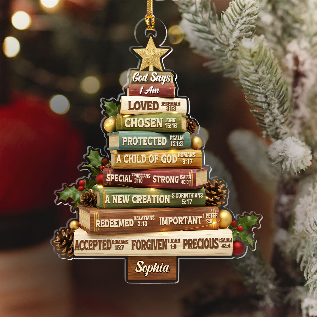 God Says I Am - Personalized Acrylic Ornament GOJS10320