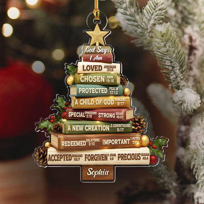 God Says I Am - Personalized Acrylic Ornament GOJS10320