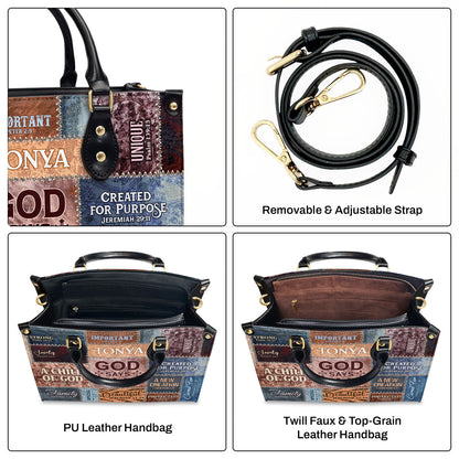 God Says I Am - Personalized Leather Handbag - Faith Inspirational Gift for Women GMJSLB200004