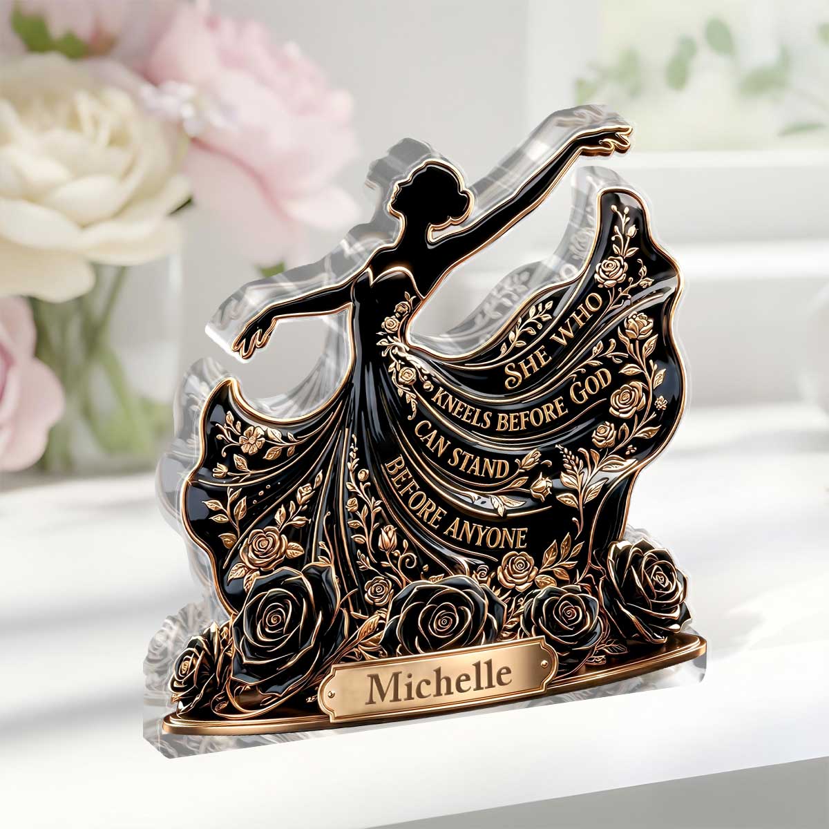 She Who Kneels Before God - Inspirational Acrylic Plaque GAPJS10067
