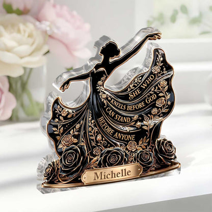 She Who Kneels Before God - Inspirational Acrylic Plaque GAPJS10067