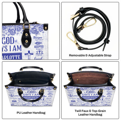 Faith Quote - Personalized Leather Handbag GMJSLB200089