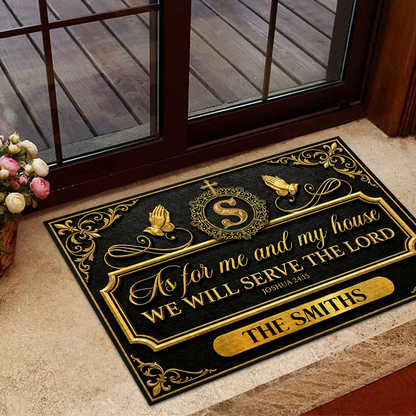 Faith Over Our Home - Personalized Doormat - Christian Home Decor GDMJS10001