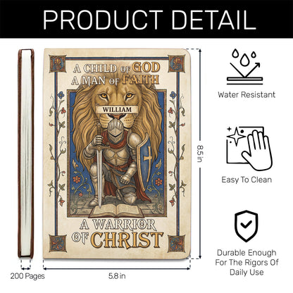 A Child Of God - Personalized Leather Cover Notebook - Gift For Men GMJSNB200005