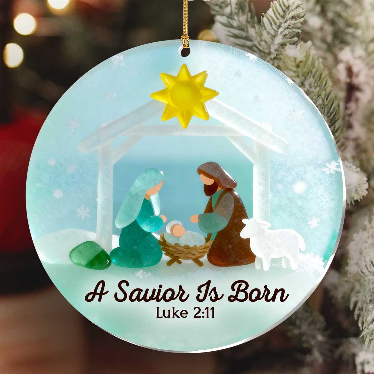 A Savior Is Born - Christmas Faith Acrylic Ornament GOJS10338