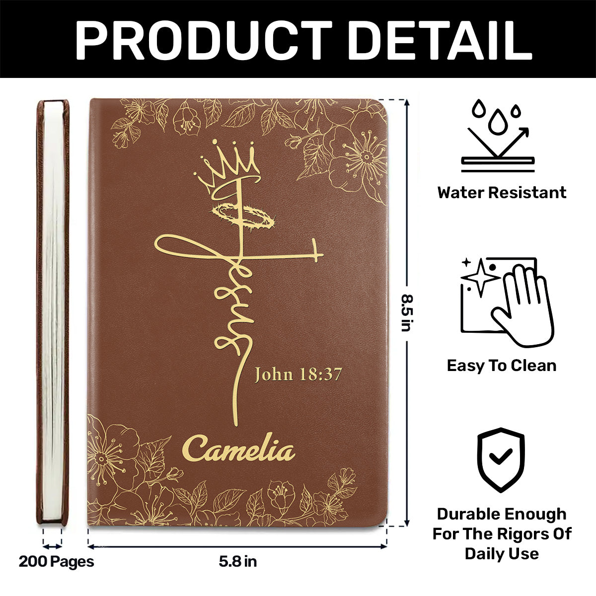 Jesus Is King - Personalized Leather Notebook GMJSNB200106