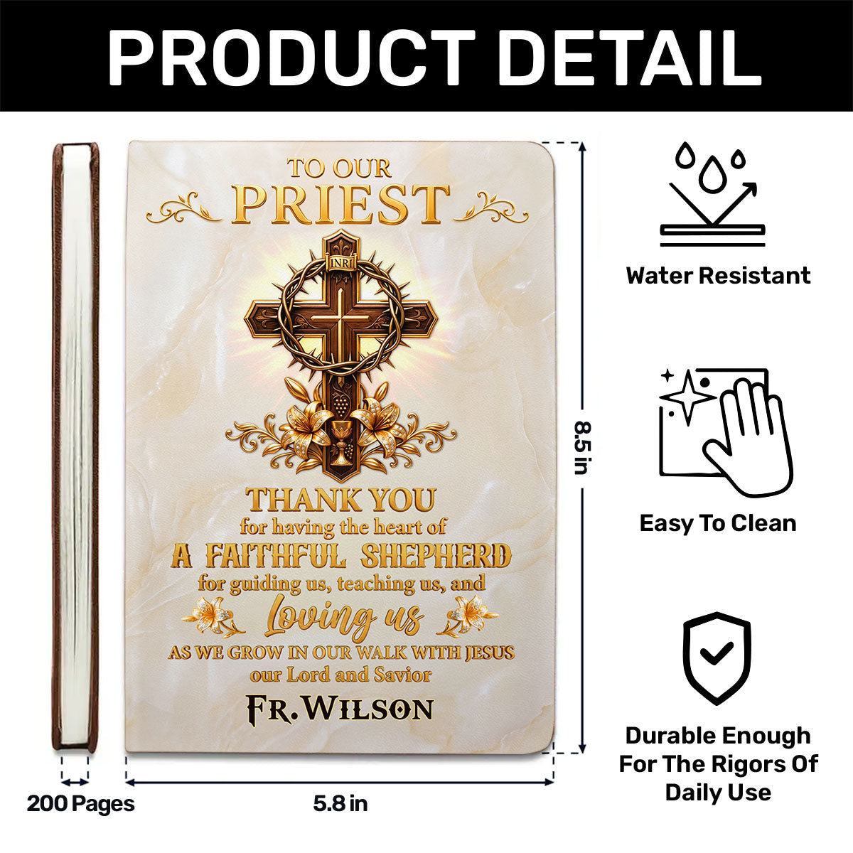 Faithful Shepherd - Personalized Leather Cover Notebook GMJSNB200004