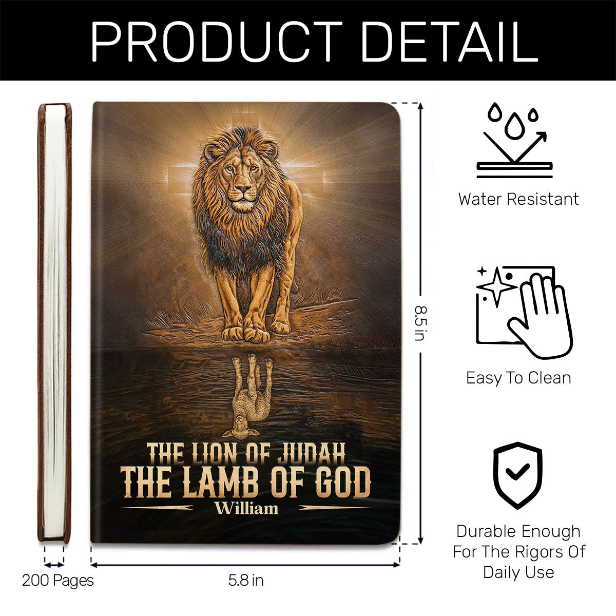Lion Of Judah - Personalized Leather Cover Notebook GMJSNB200023
