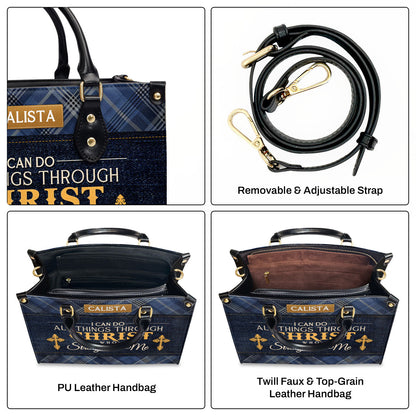 I Can Do All Things Christian - Personalized Leather Handbag GMJSLB200103