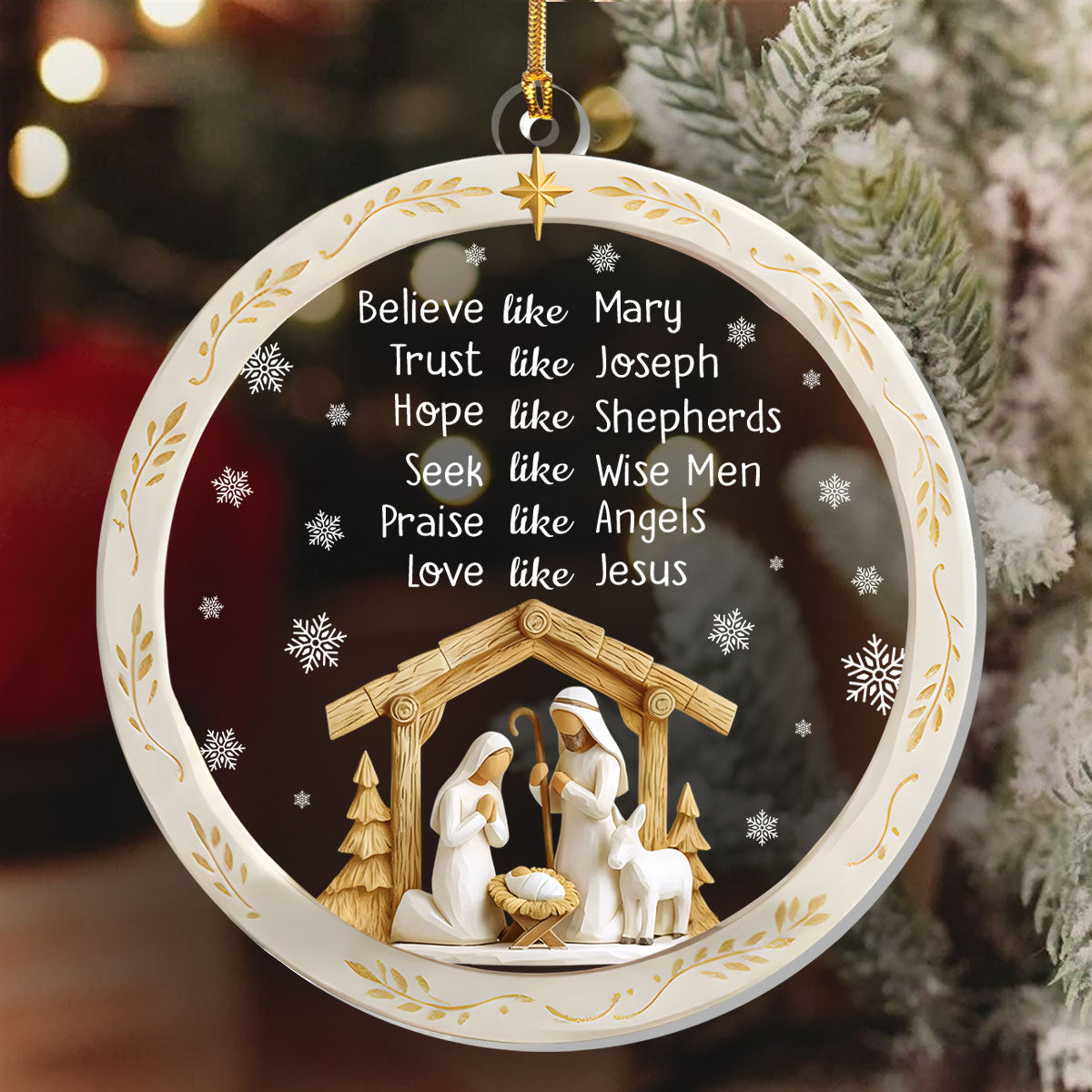 Nativity Christmas - Acrylic Ornament - Christian Inspirational GOJS10346