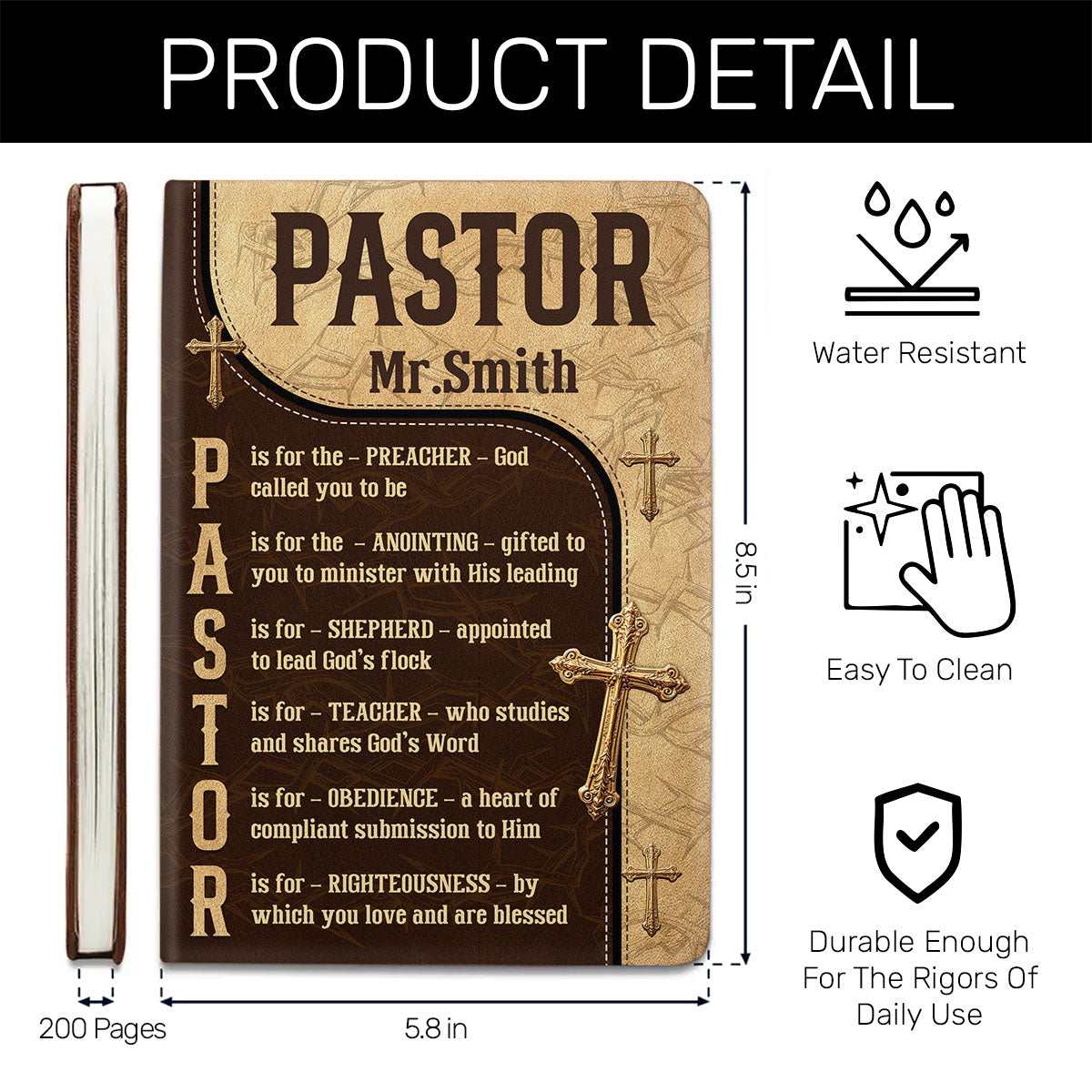 Thank You For All You Do - Personalized Leather Notebook GMJSNB200063