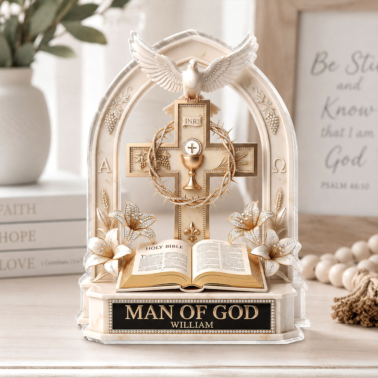 Man Of God - Personalized Acrylic Plaque - Christian Faith Home Decor GAPJS10012