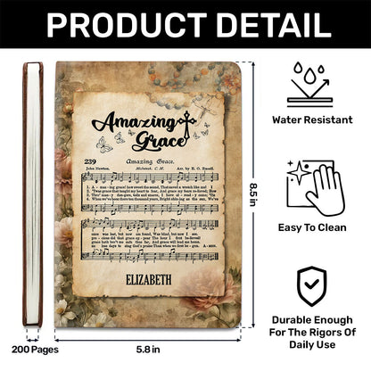 Amazing Grace - Personalized Leather Notebook GMJSNB200114