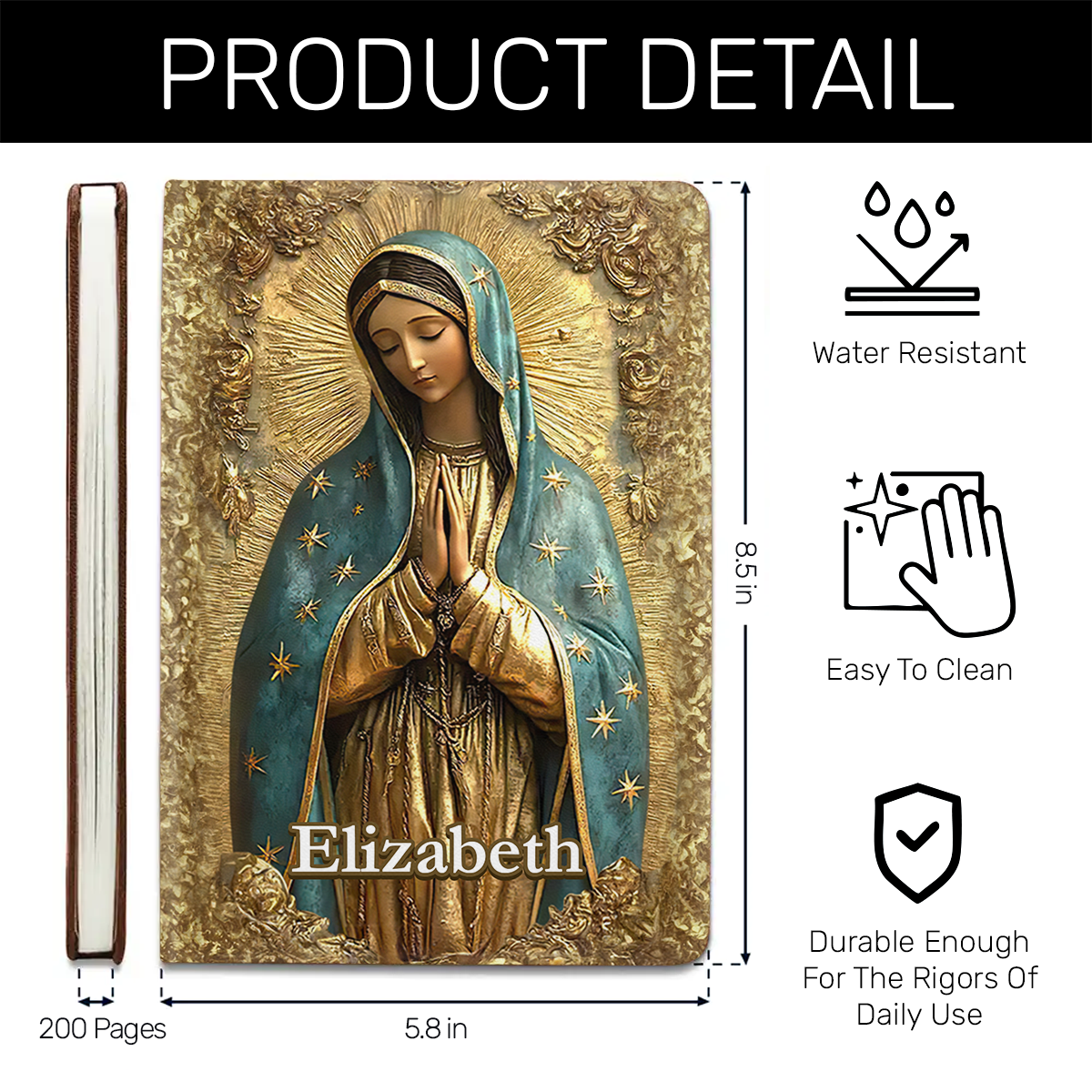 Under Our Lady’s Care - Personalized Leather Cover Notebook GMJSNB200018