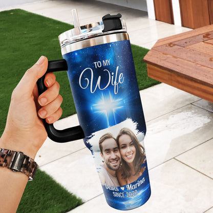 Once Upon A Time God Blessed - Personalized Tumbler - Gift for Wife