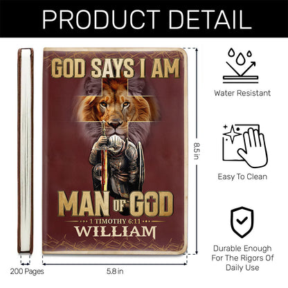 Man Of God - Personalized Leather Cover Notebook GMJSNB200030