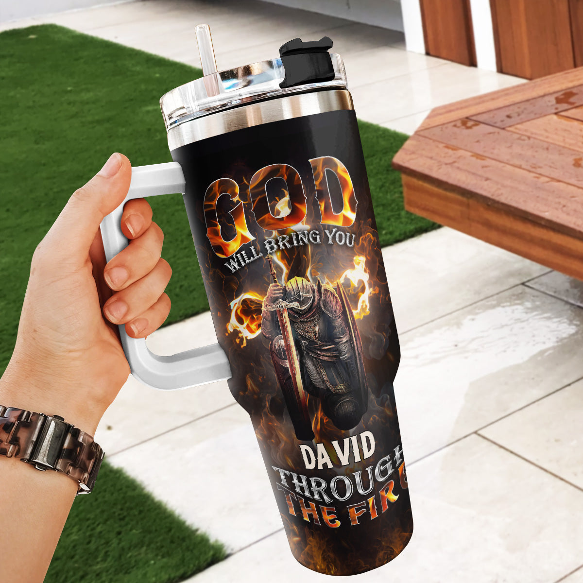 God Will Bring You Through The Fire - Personalized Stainless Steel Tumbler