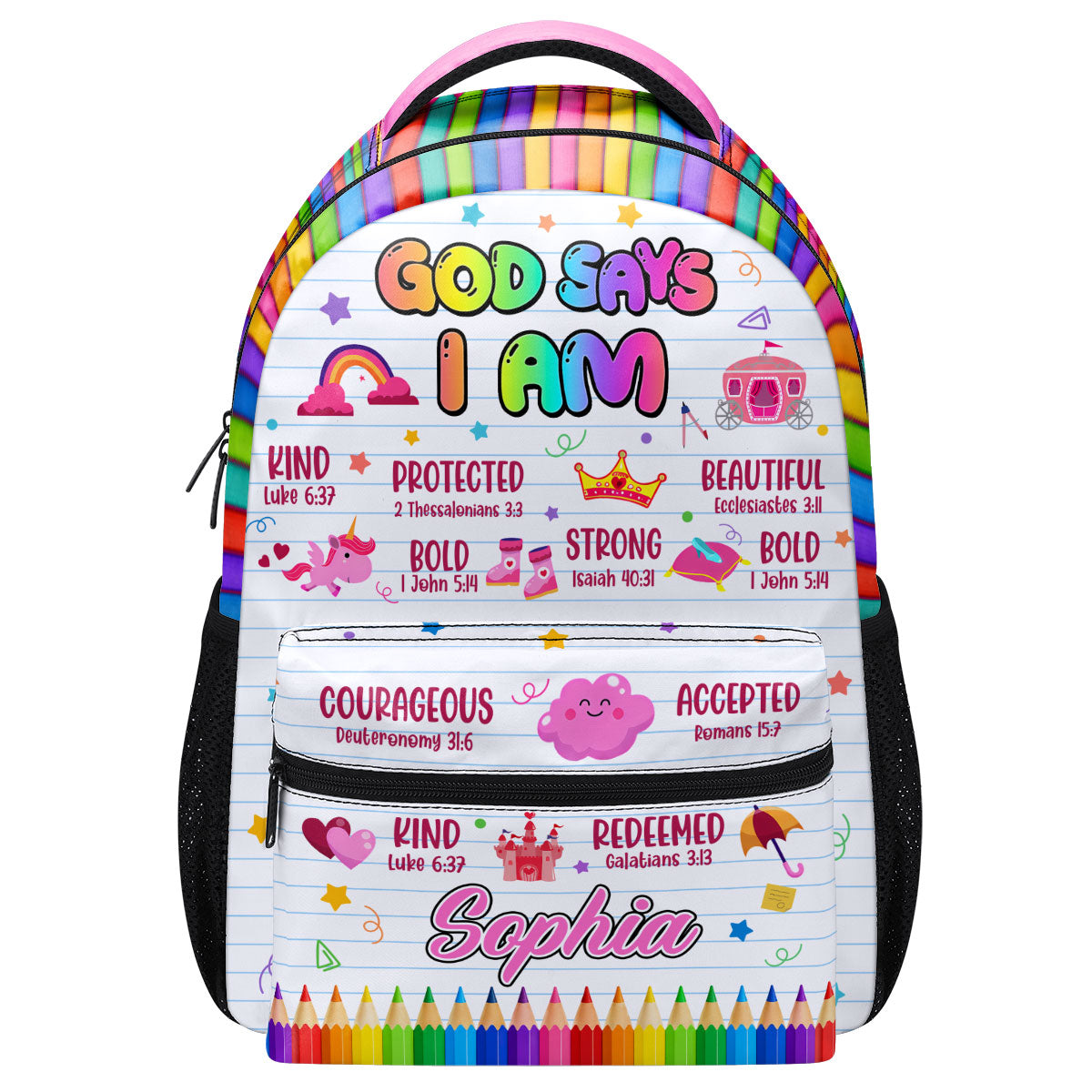 God Says I Am - Personalized Backpack for Kids