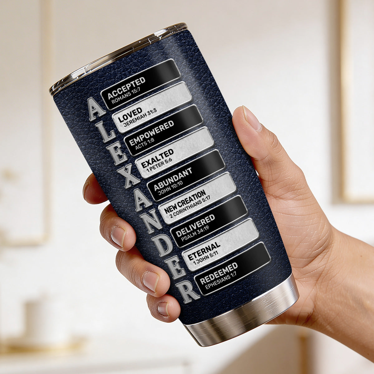 Faith-Inspired Stainless Steel Tumbler - Personalized Gift for Men