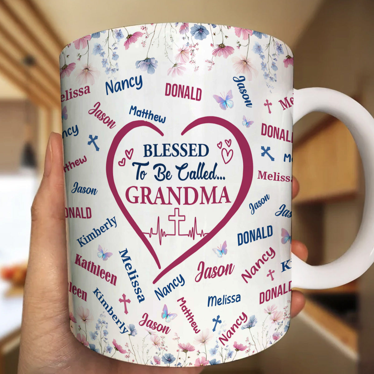 Blessed To Be Called Grandma - Personalized Ceramic Coffee Mug