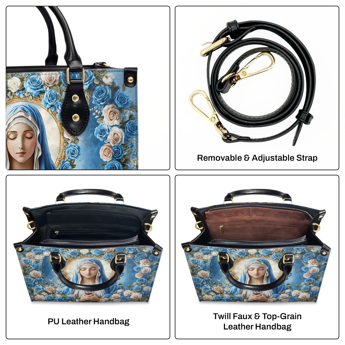 Faith-Inspired Leather Handbag - Floral Christian Gift GMJSLB200097