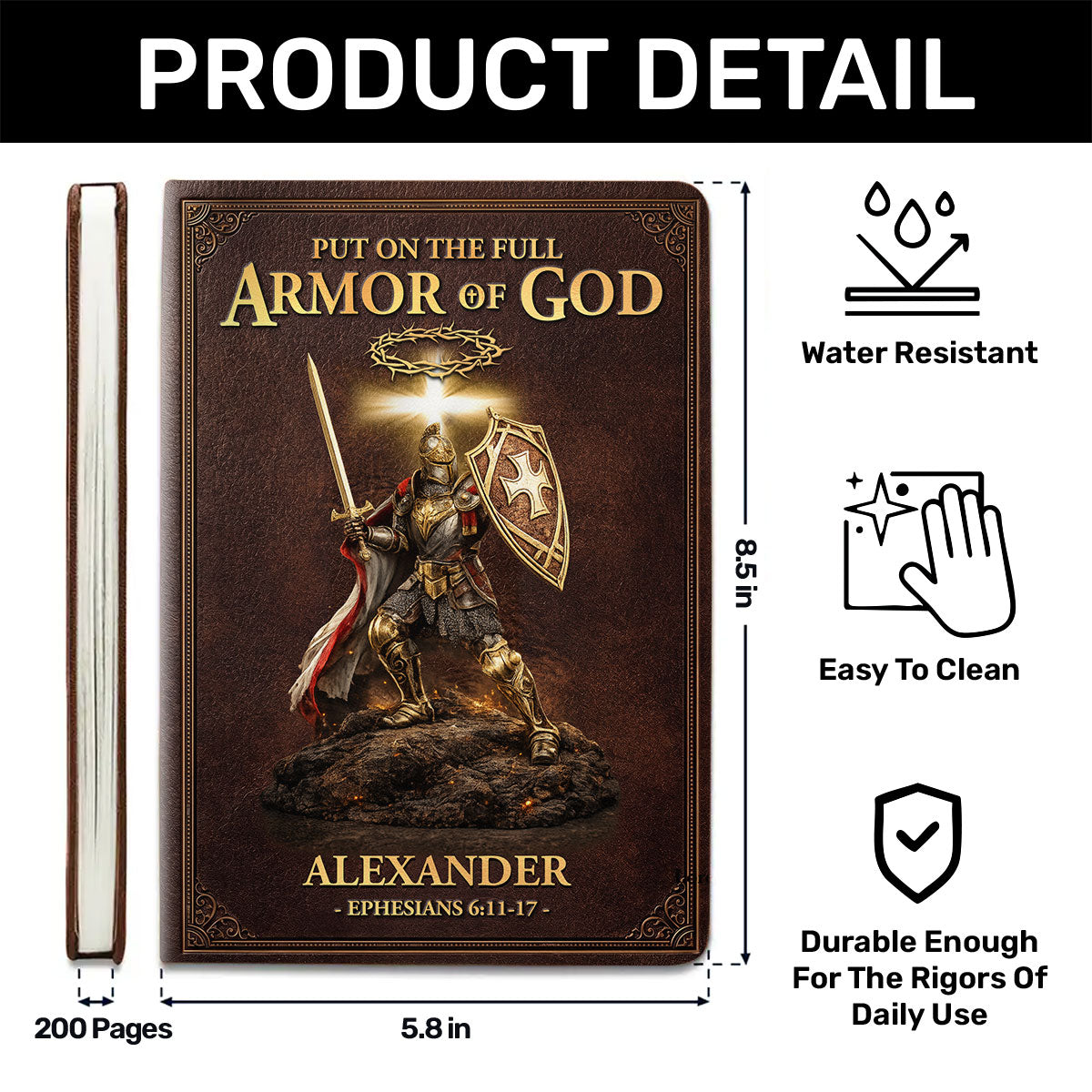 Armor of God - Personalized Leather Cover Notebook GMJSNB200010