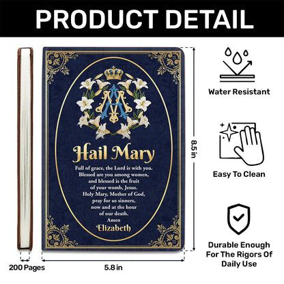 Holy Mary Prayer - Personalized Leather Cover Notebook GMJSNB200017