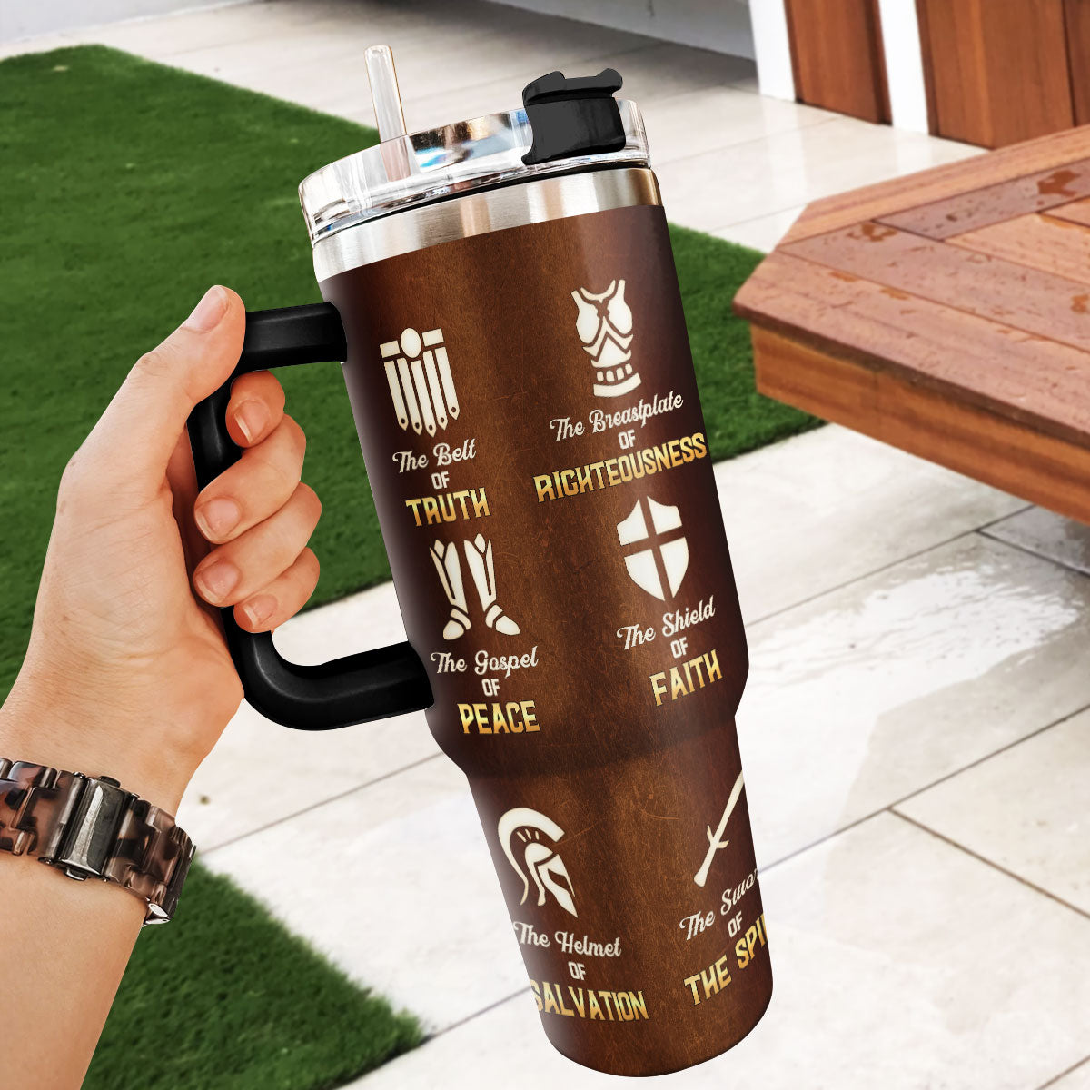 Put On The Full Armor Of God - Personalized Stainless Steel Tumbler