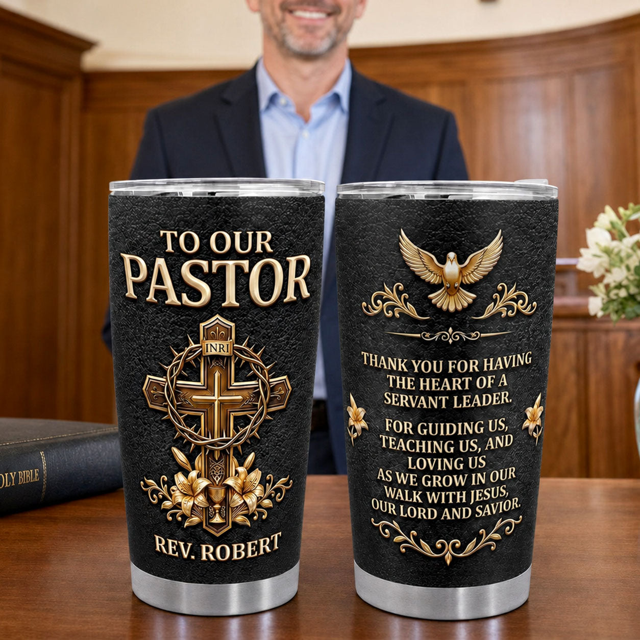 Heart of a Servant Leader - Personalized Stainless Steel Tumbler