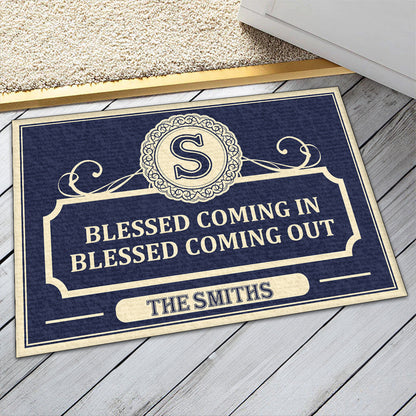 Blessed Coming In Doormat - Personalized Home Decor