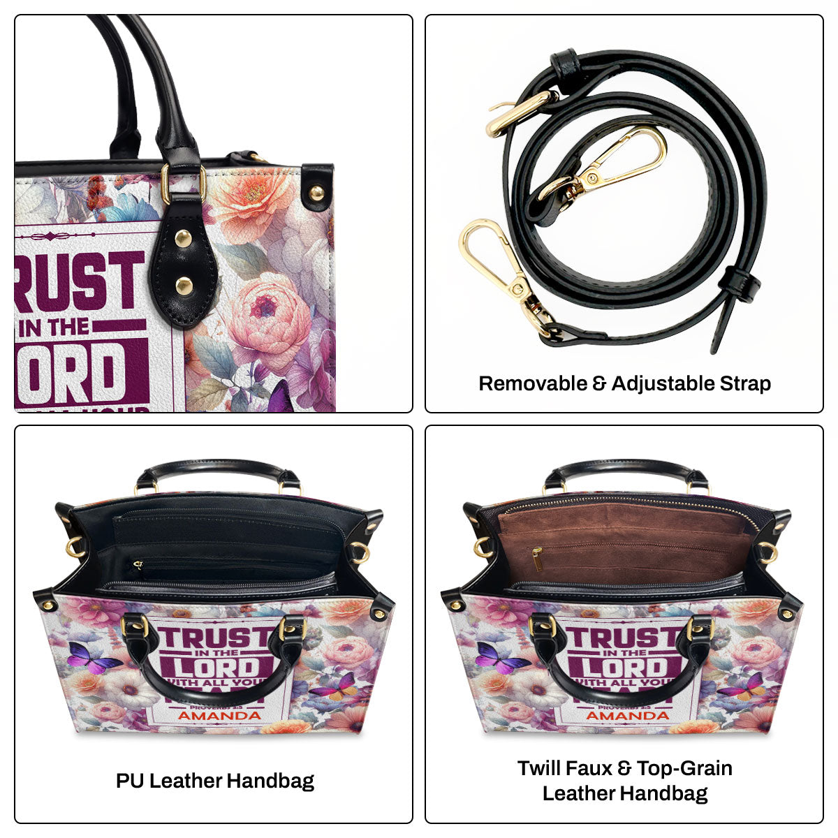 Trust In The Lord - Personalized Leather Handbag GMJSLB200016