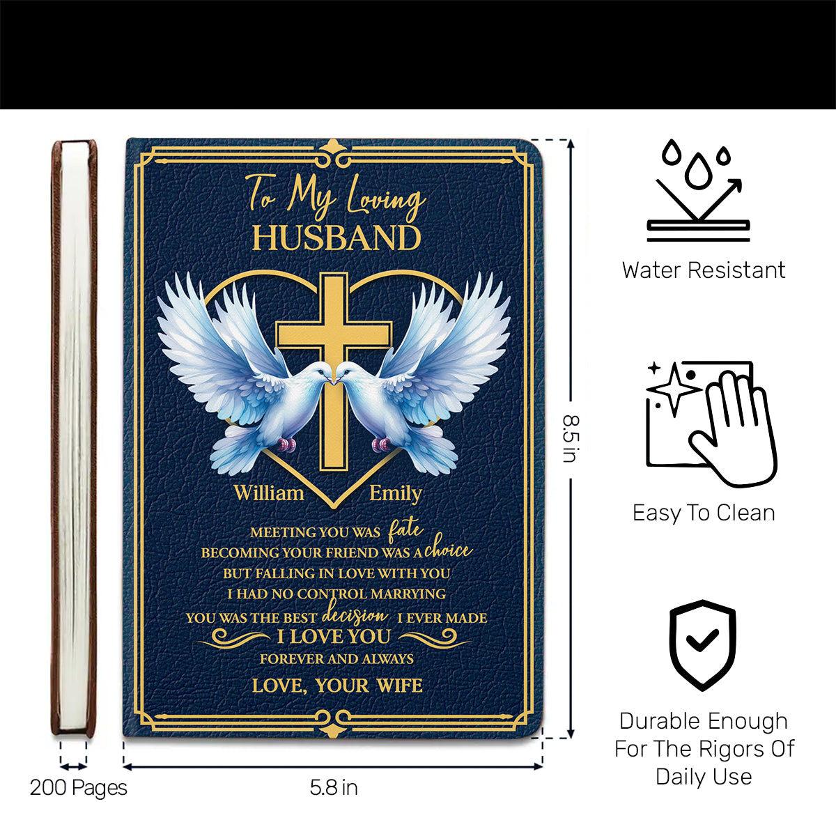 Meeting You Was Fate - Personalized Leather Notebook GMJSNB200082