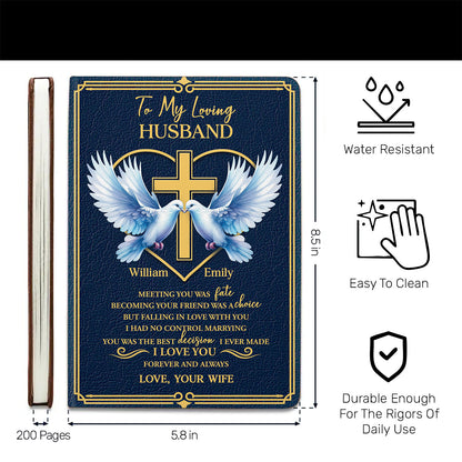 Meeting You Was Fate - Personalized Leather Notebook GMJSNB200082