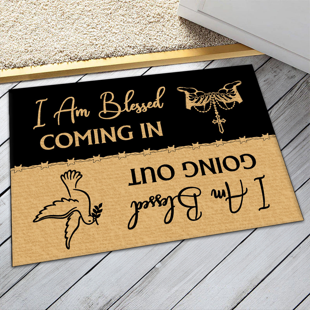 I Am Blessed Coming In - Inspirational Doormat - Christian Home Decor GDMJS10088