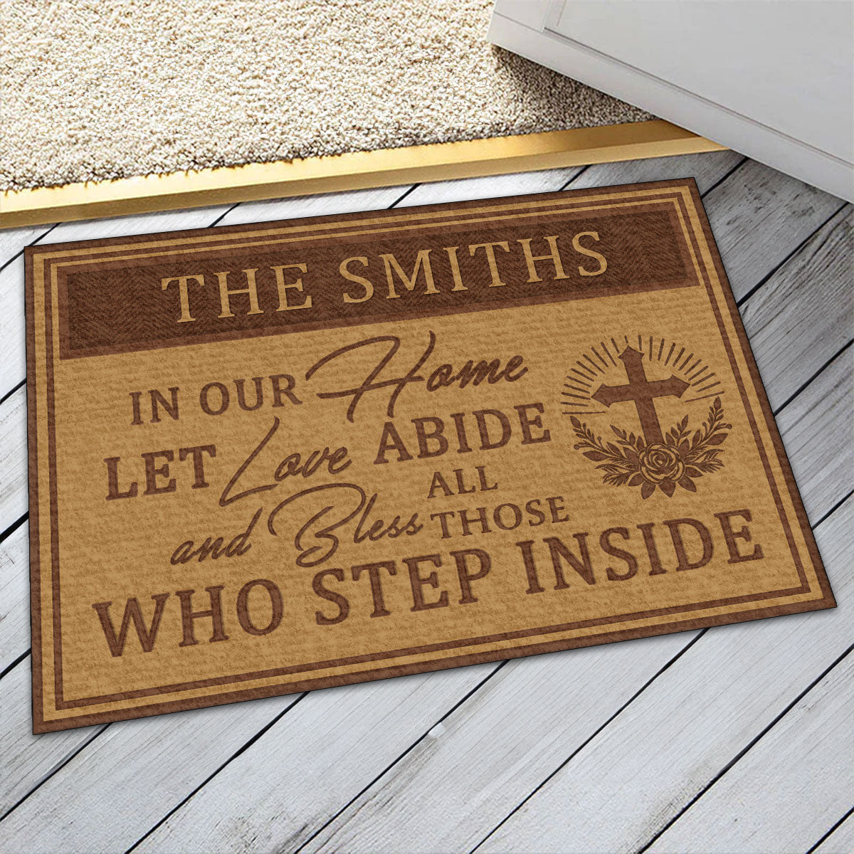 Bless All Who Enter - Personalized Doormat GDMJS10092