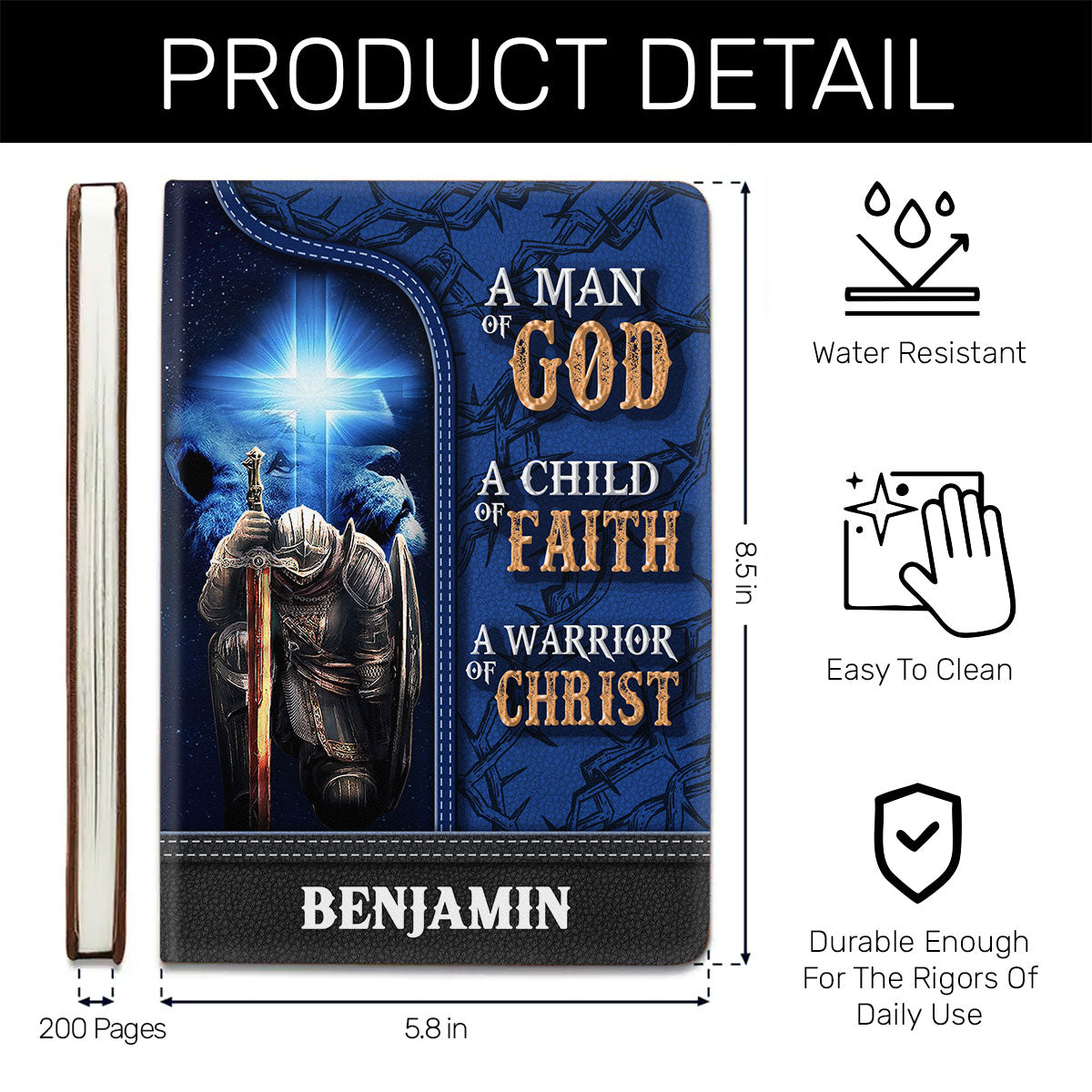 Child Of Faith - Personalized Leather Cover Notebook GMJSNB200070