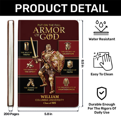 Armor Of God - Personalized Leather Cover Notebook GMJSNB200093