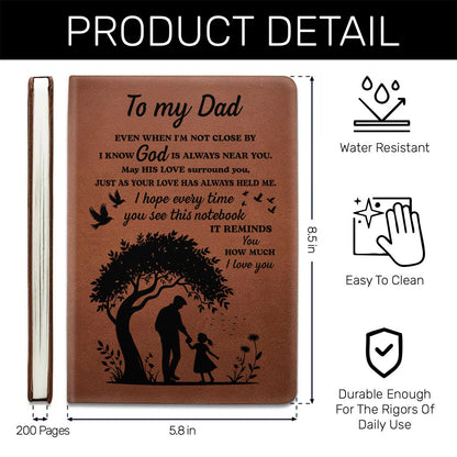I Know God Is Always Near You - Personalized Leather Cover Notebook GMJSNB200088