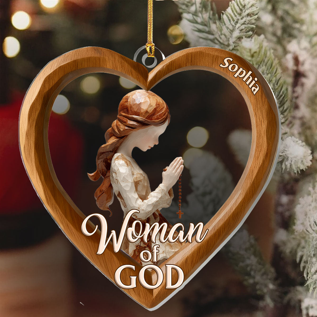 Woman Of God - Personalized Acrylic Ornament GOJS10029