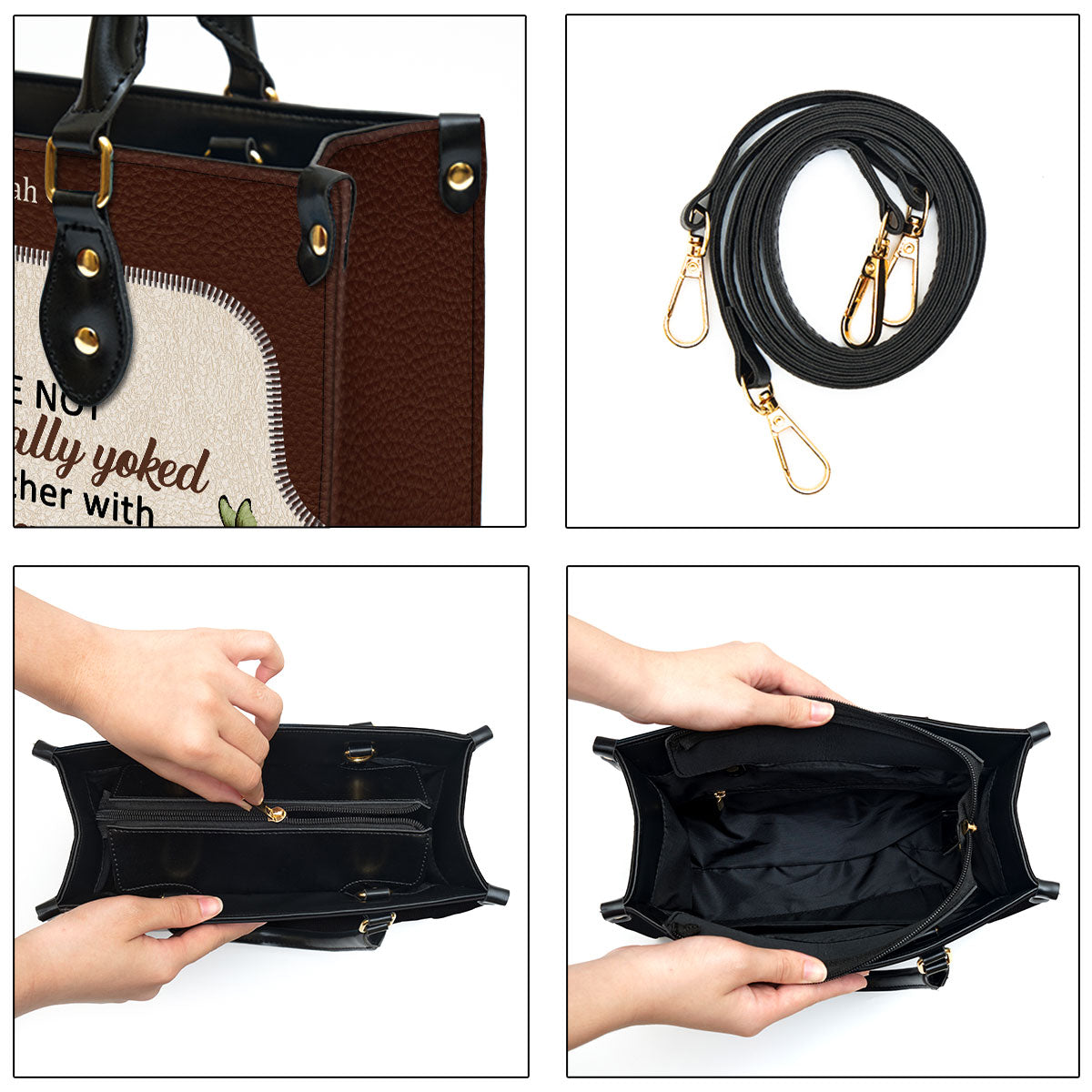 Be Ye Not Unequally Yoked - Personalized Leather Handbag GMJSLB200094